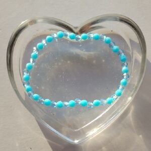 Fashion Jewelry Turquoise and Clear Beaded Bracelet